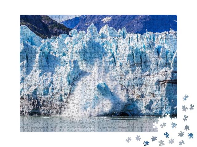 Puzzle 1000 Teile „Eisabbau am Margerie-Gletscher im Glacier Bay National Park, Alaska“