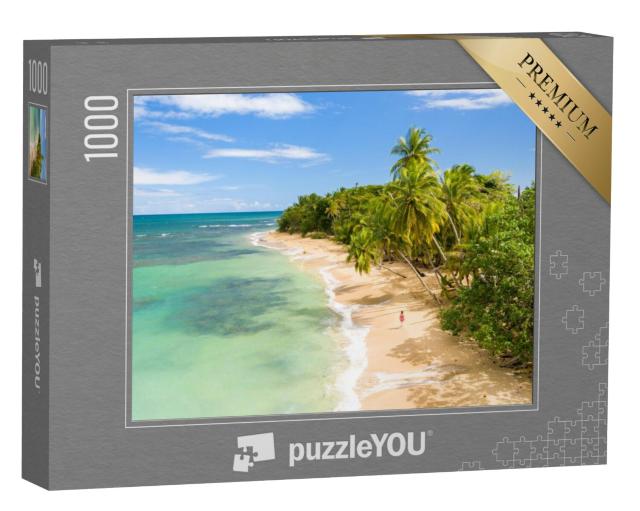 Puzzel 1000 stukjes „Caribisch zandstrand onder palmbomen“