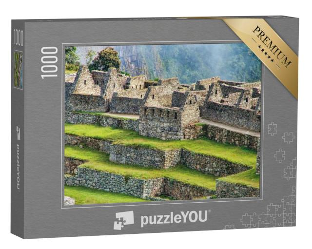 Puzzel 1000 stukjes „Close-up van de ruïnes van de citadel van Machu Picchu in Peru“