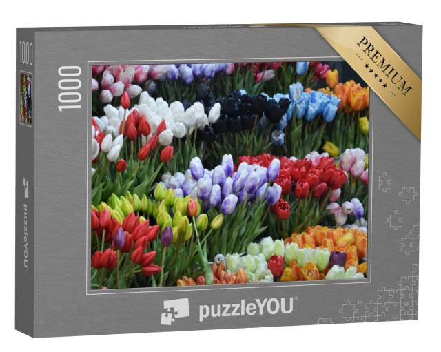 Puzzel 1000 stukjes „Tulpenbloemenmarkt in Amsterdam“