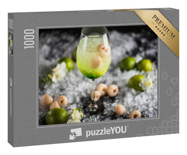 Puzzle 1000 Teile „Erfrischender Cocktail mit Limette und Litschi“
