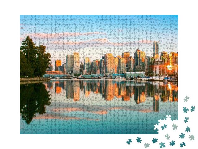Puzzle 1000 Teile „Vancouver im Sonnenuntergang, British Columbia, Kanada“