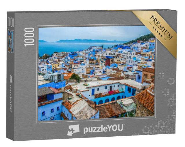 Puzzel 1000 stukjes „Blauwe stad Chefchaouen in het Rifgebergte, Marokko“