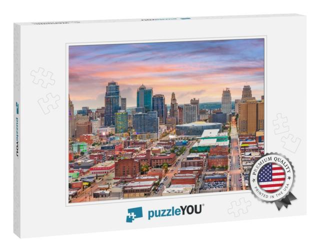 Kansas City, Missouri, USA Downtown Cityscape At Twilight... Jigsaw Puzzle