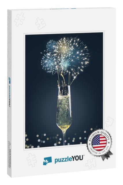 Champagne Glass Shooting a Display of Fireworks... Jigsaw Puzzle