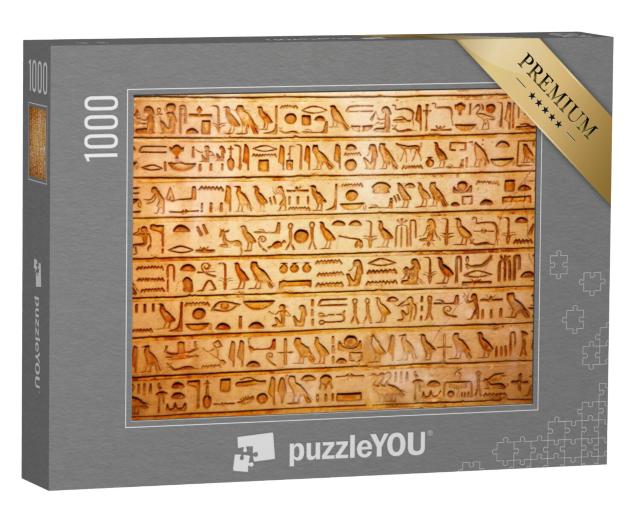 Puzzel 1000 stukjes „Oude Egyptische hiërogliefen uitgehouwen in steen“