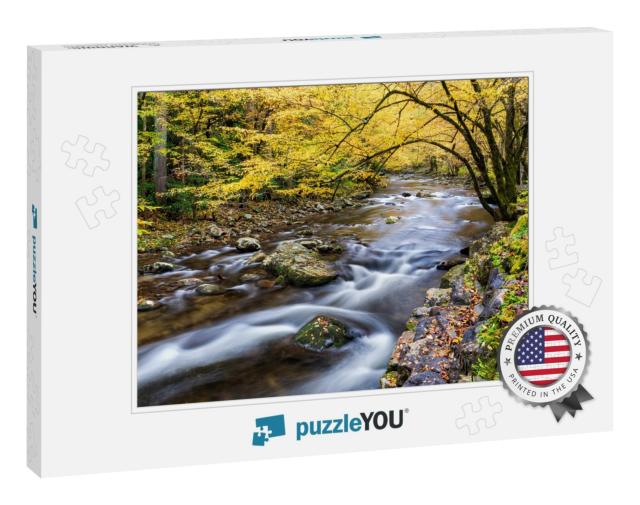 Horizontal Shot of a Beautiful Flowing Smoky Mountain Str... Jigsaw Puzzle