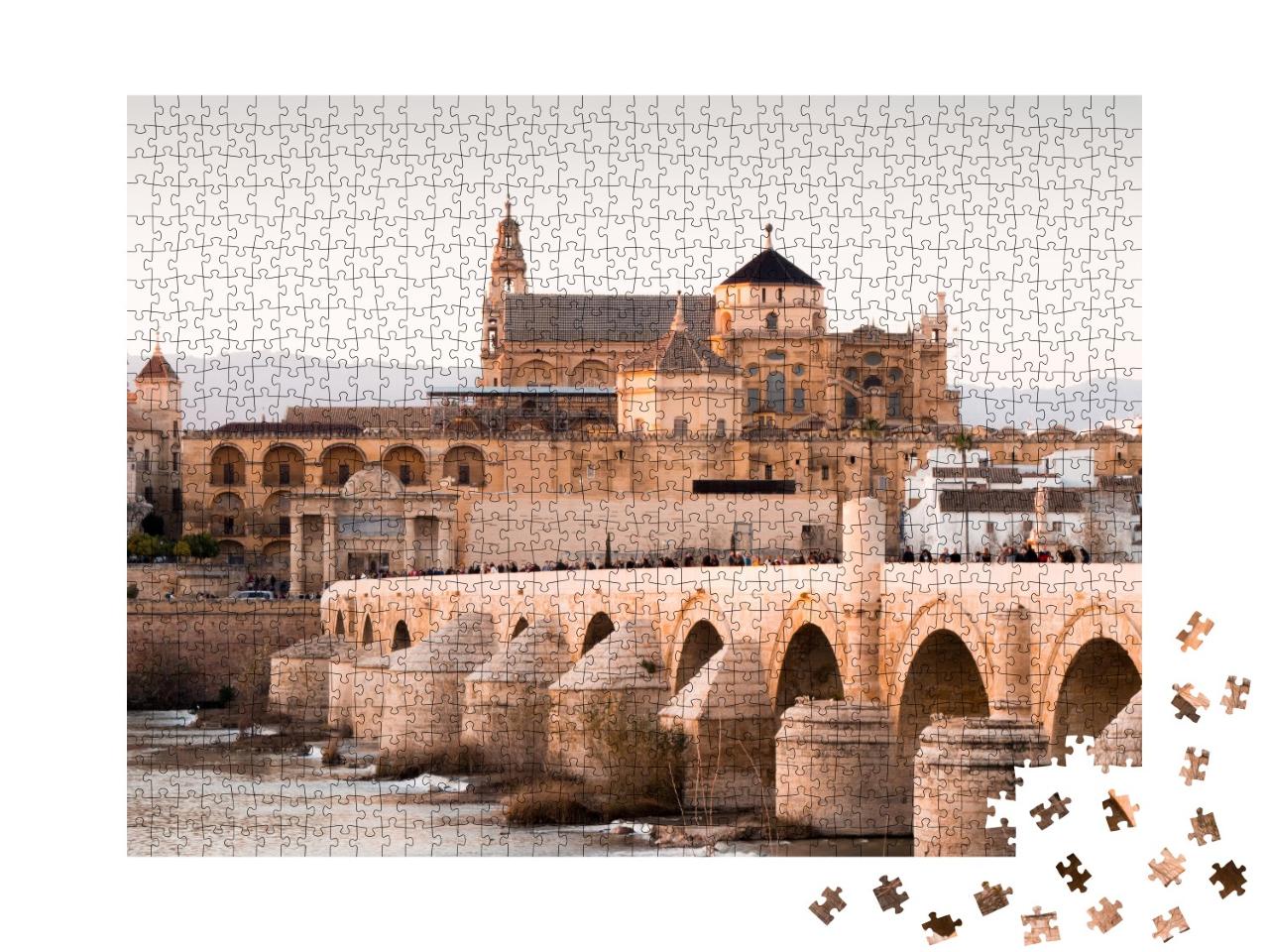 Puzzle 1000 Teile „Mezquia und römische Brücke in Córdoba, Spanien“