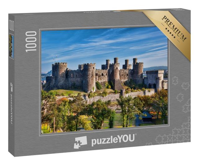 Puzzle 1000 Teile „Berühmte Burg Conwy Castle in Wales, Vereinigtes Königreich“