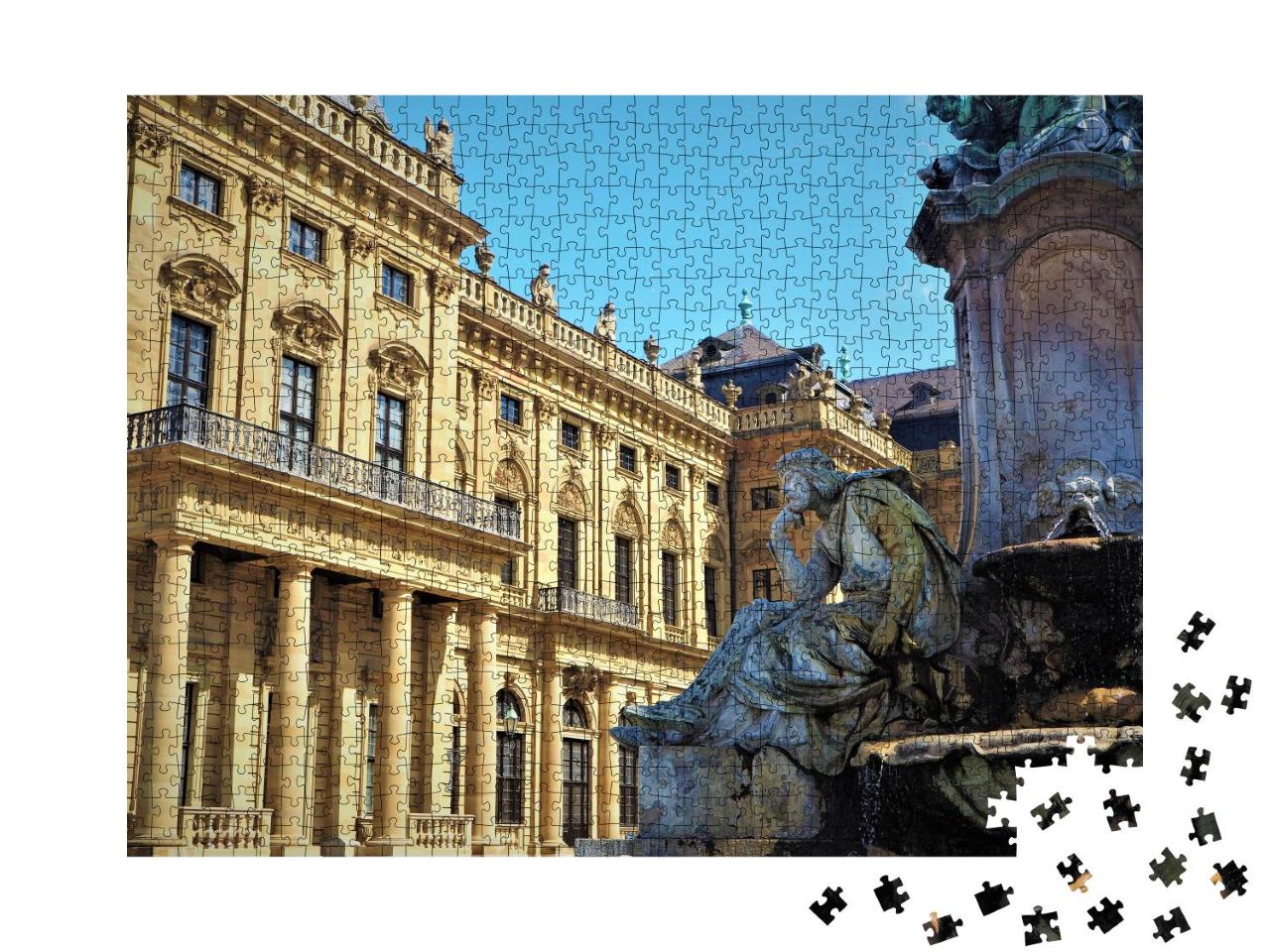 Puzzle 1000 Teile „Eindrucksvolle Altstadt in Würzburg, Bayern, Deutschland“