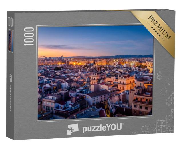 Puzzel 1000 stukjes „Zonsondergang boven het historische centrum van Valencia“