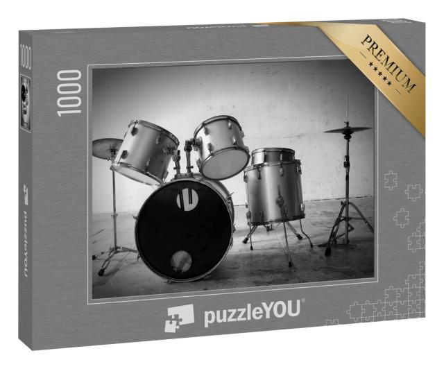 Puzzle 1000 Teile „Schlagzeug, schwarz-weiß“