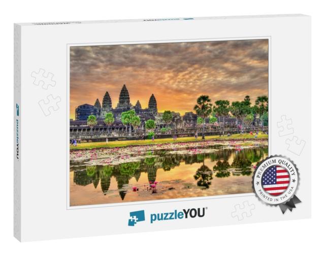 Sunrise At Angkor Wat, a UNESCO World Heritage Site in Ca... Jigsaw Puzzle