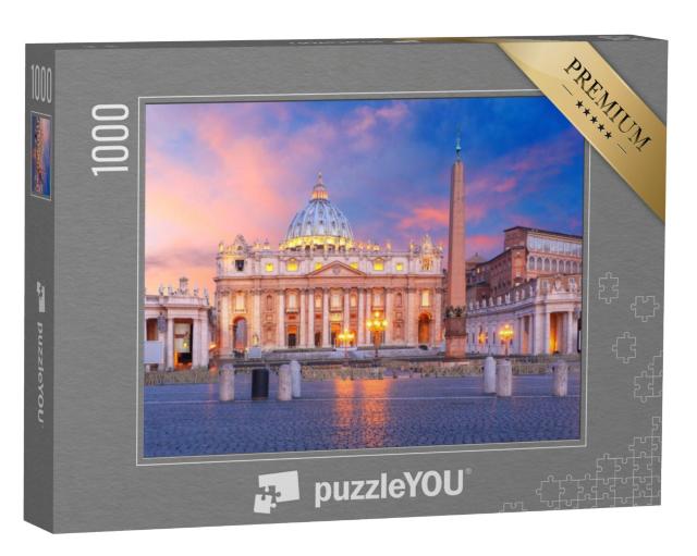 Puzzel 1000 stukjes „Zonsopgang boven Vaticaanstad in Rome“