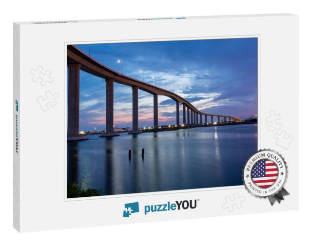 The Jordan Bridge Over the Elizabeth River on the Border... Jigsaw Puzzle