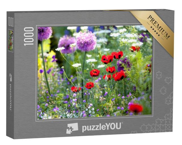 Puzzel 1000 stukjes „Zonovergoten wilde bloementuin“