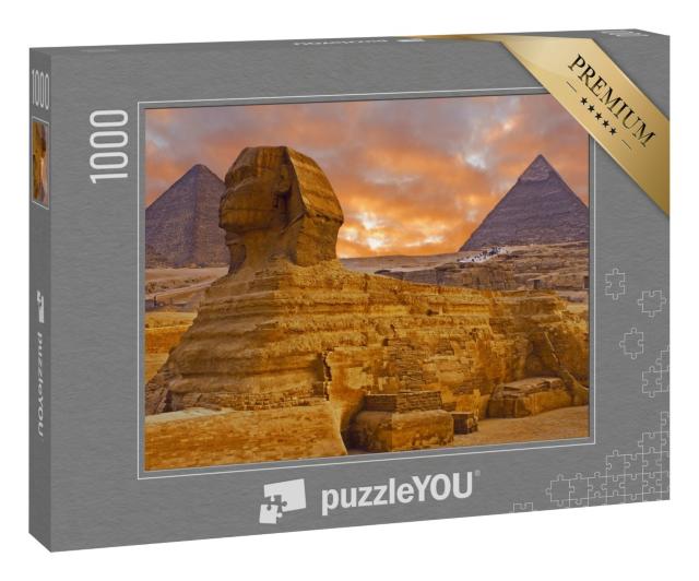 Puzzle 1000 Teile „Blick auf die Sphinx in der Sahara, Ägypten“