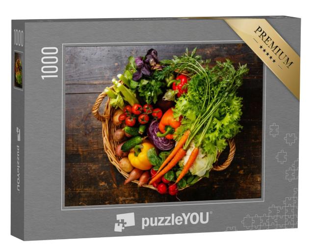 Puzzel 1000 stukjes „Verse groenten in een mand“