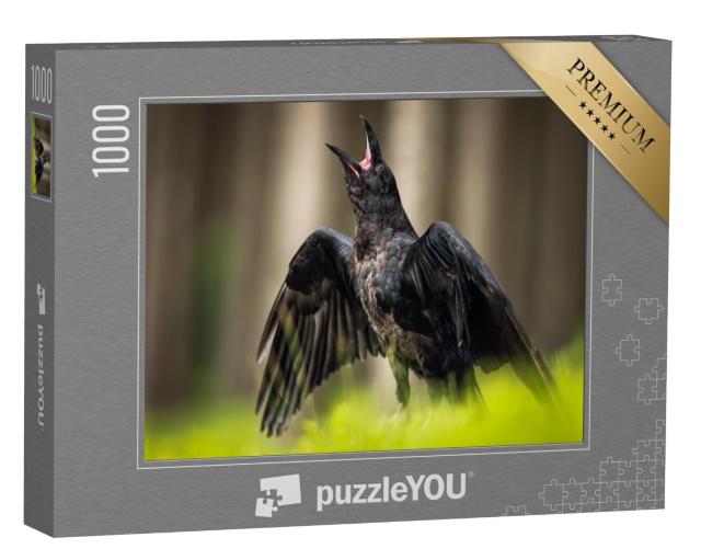 Puzzel 1000 stukjes „De gewone raaf, ook bekend als de westelijke of noordelijke raaf“