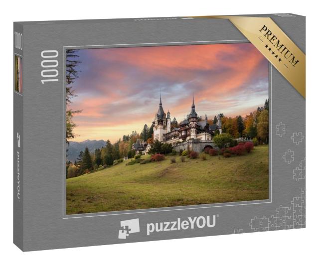 Puzzle 1000 Teile „Panorama von Schloss Peles, Rumänien“