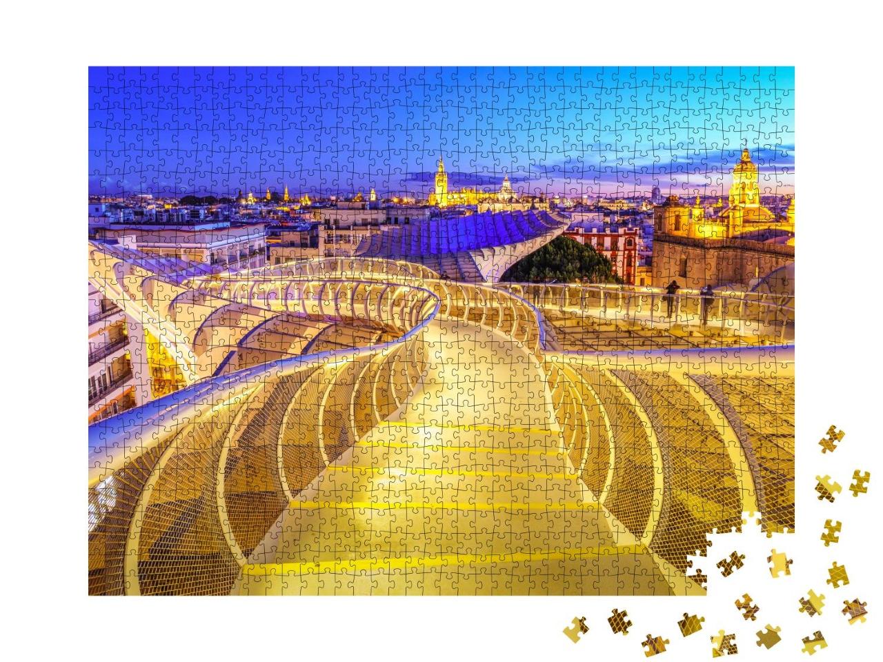 Puzzle 1000 Teile „Space Metropol Parasol über den Dächern von Sevilla, Spanien“