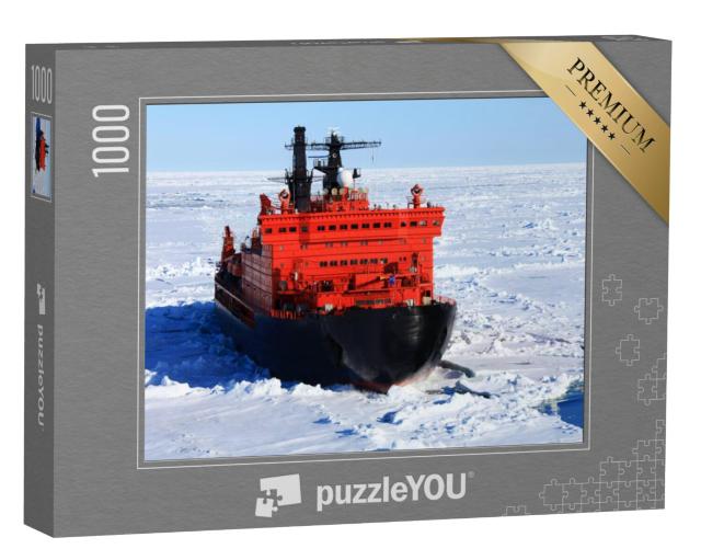 Puzzel 1000 stukjes „Rode ijsbreker midden in de Noordelijke IJszee“