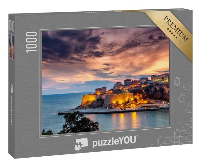 Puzzle 1000 Teile „Alte Stadt und Festung Ulcinj, Adria, Montenegro“