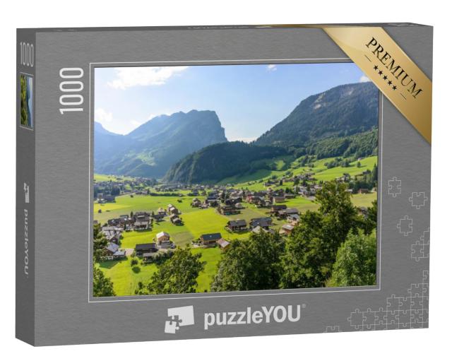 Puzzel 1000 stukjes „Panoramisch uitzicht op Schoppernau, Vorarlberg, Oostenrijk“