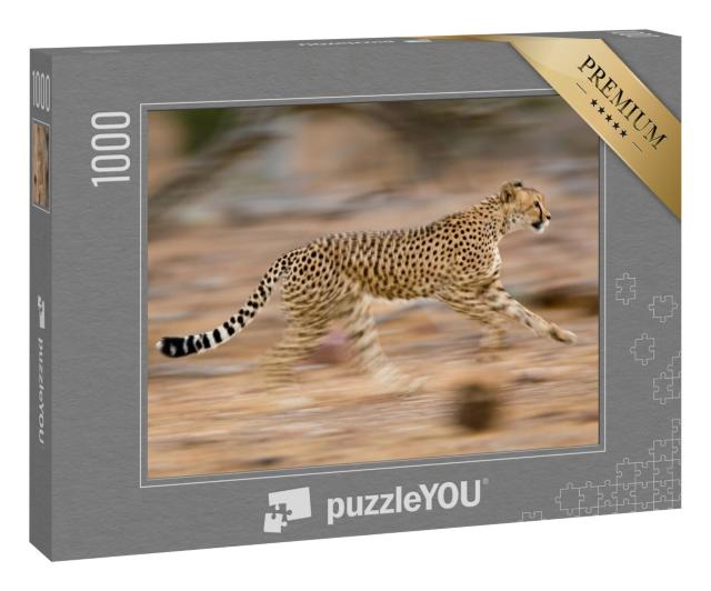 Puzzle 1000 Teile „Junger Gepard im schnellen Lauf, bewegungsunscharf“