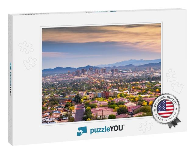Phoenix, Arizona, USA Downtown Cityscape At Dusk... Jigsaw Puzzle