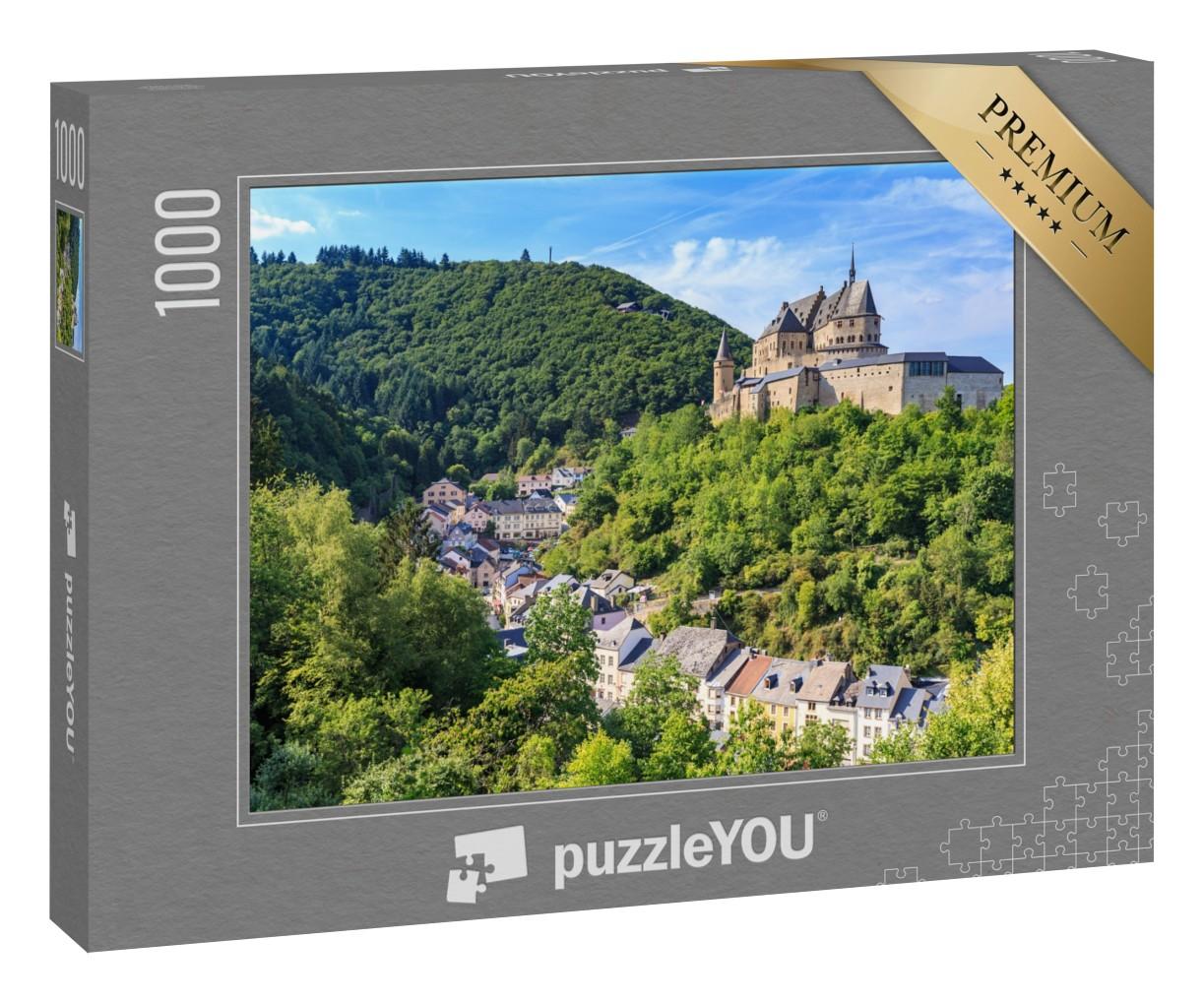 Puzzle 1000 Teile „Malerisches Schloss Vianden, Luxemburg.“