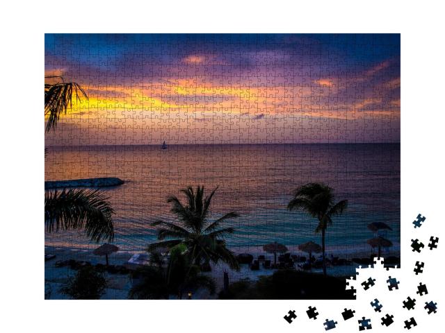 Puzzle 1000 Teile „Purpurner Sonnenuntergang in Jamaika“