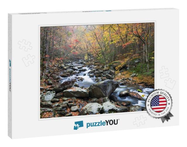 The Middle Prong of the Little River Flows Peacefully Thr... Jigsaw Puzzle
