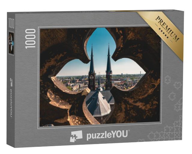 Puzzel 1000 stukjes „Maria van Jessekerk in de stad Delft“