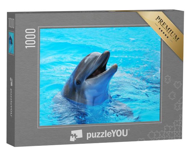 Puzzel 1000 stukjes „Dolfijnen in een zwembad“