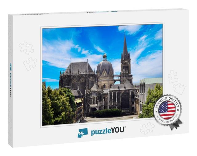 Cathedral Aachener Dom in Aachen, Germany on a Sunny Day... Jigsaw Puzzle