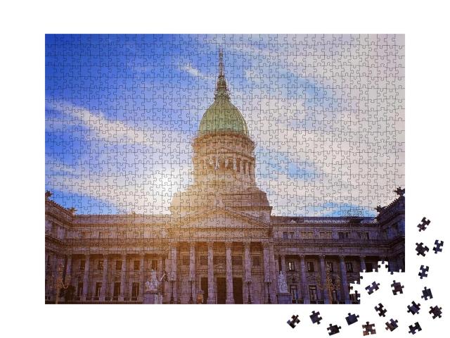 Puzzle 1000 Teile „Nationalkongressgebäude von Buenos Aires, Argentinien“
