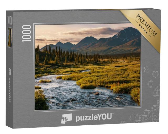 Puzzel 1000 stukjes „Avondmeer in de toendra, Alaska“