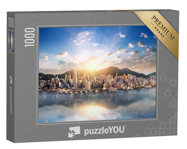 Puzzel 1000 stukjes „Zonsondergang boven Hongkong“