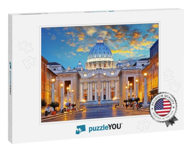 St. Peters Basilica in Rome by the Via Della Conciliazion... Jigsaw Puzzle
