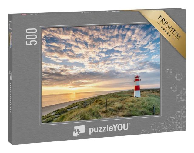 Puzzle 500 Teile „Roter Leuchtturm auf der Insel Sylt, Nordfriesland, Schleswig-Holstein, Deutschland“