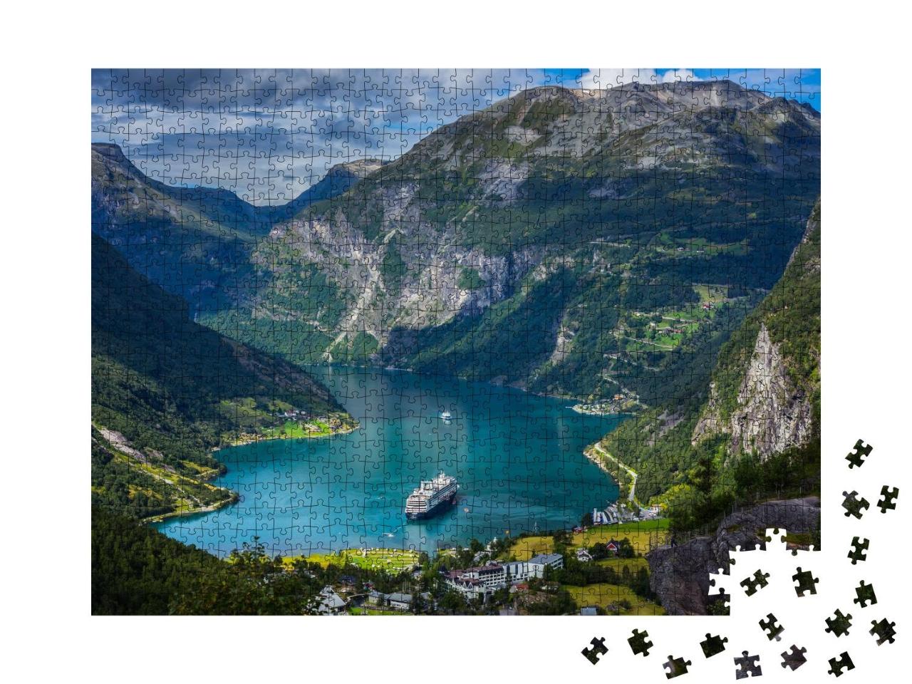 Puzzle 1000 Teile „Beeindruckender Geirangerfjord, Norwegen“