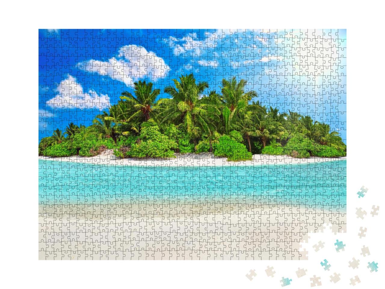 Puzzle 1000 Teile „Tropische Insel eines Atolls im Indischen Ozean“