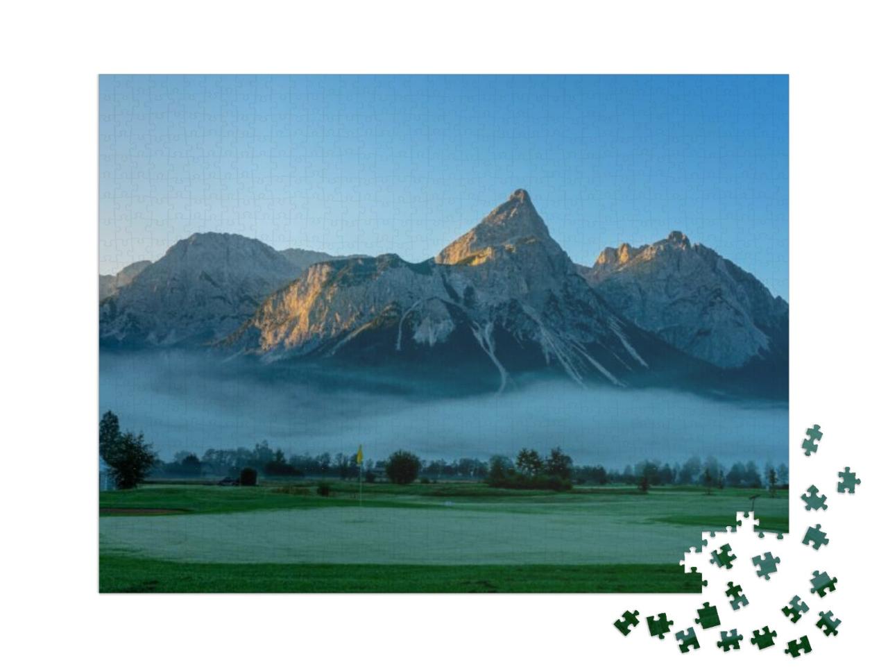 Puzzel 1000 stukjes „Golfbaan op de Wetterstein bergen“