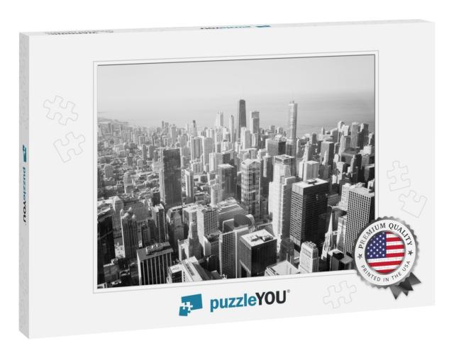 Chicago Skyline & Lake Michigan. an Overhead View of the... Jigsaw Puzzle