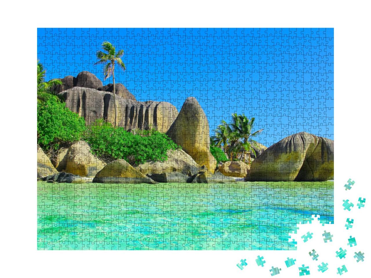 Puzzle 1000 Teile „Exotische Küste am indischen Ozean“