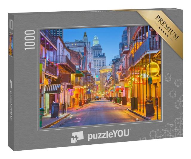 Puzzle 1000 Teile „Stadtbild mit Bars und Restaurants: Bourbon Street, New Orleans, USA“