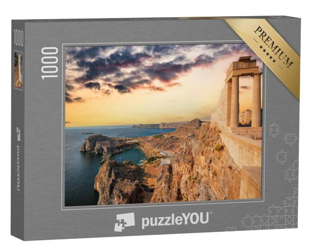 Puzzel 1000 stukjes „Het witgekalkte dorp Lindos op Rhodos, Griekenland“