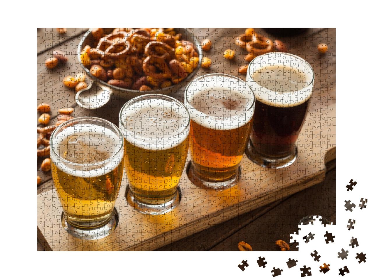 Puzzle 1000 Teile „Assortierte Biere zur Verkostung bereit“