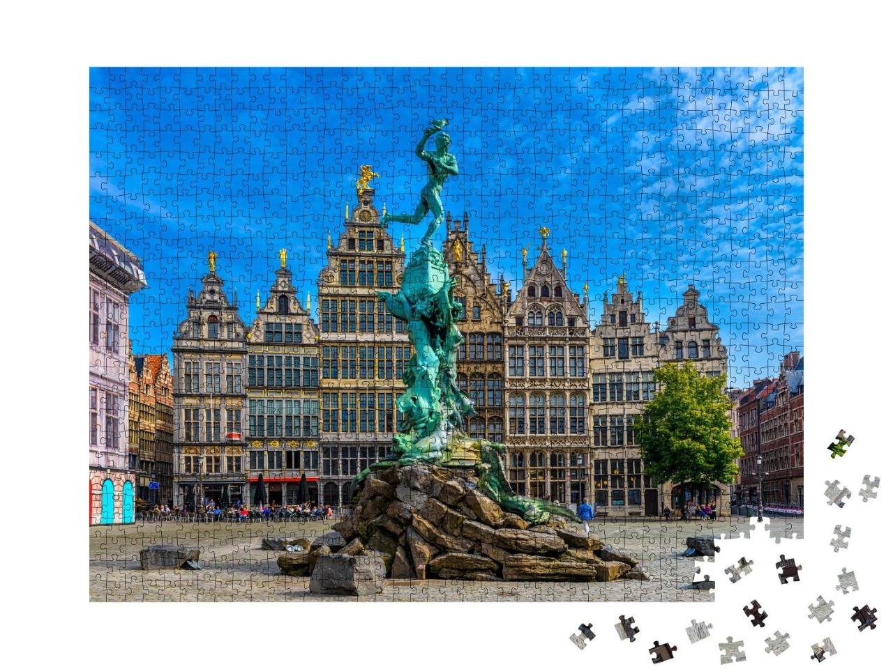 Puzzle 1000 Teile „Der Grote Markt von Antwerpen , Belgien“